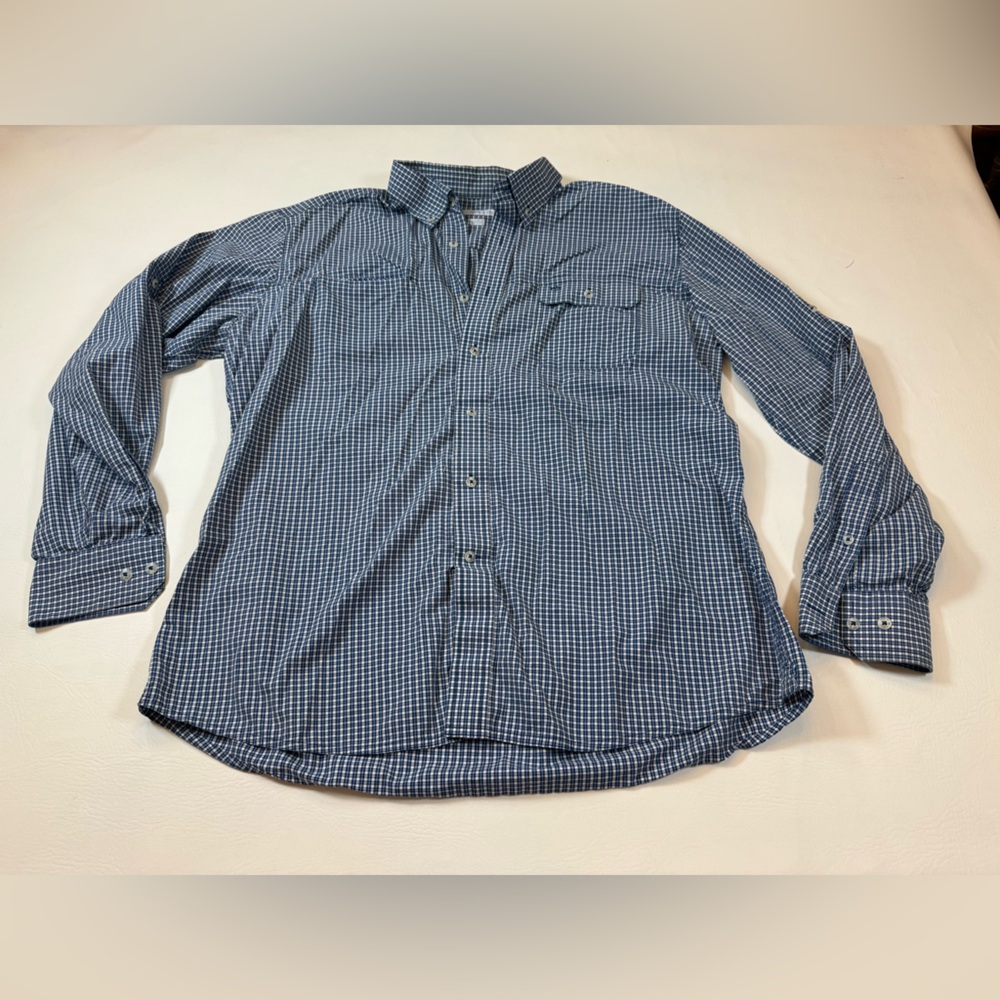 Southern Tide blue check long sleeve XL men’s button down shirt (bin D)